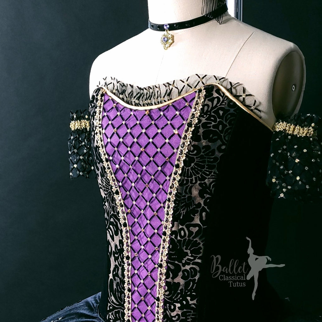Satanella Black Lace & Purple Professional Tutu