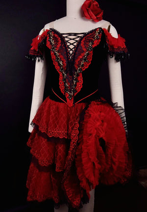 Kitri Act I Black & Red Spanish Costume
