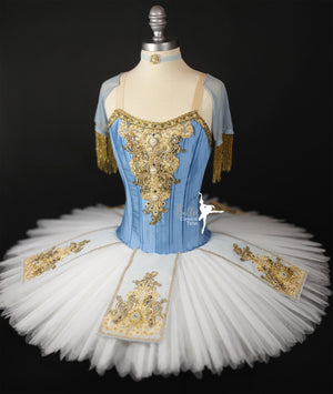 Blue Silk Raymonda Professional Pleated Tutu