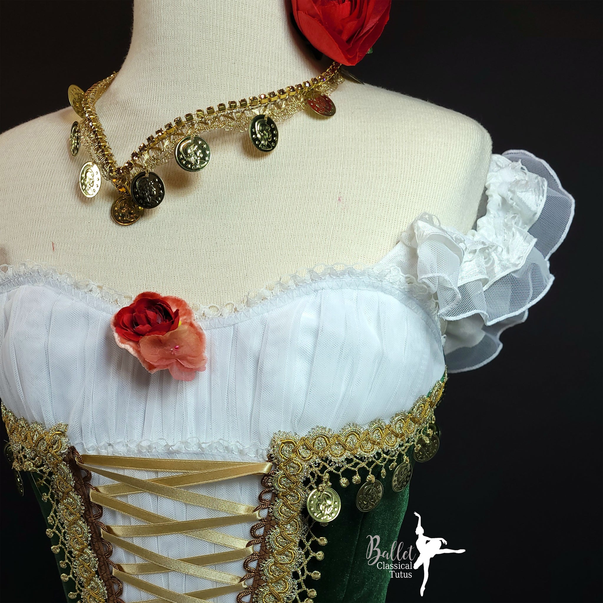 Esmeralda Professional 3 Tier Ivory & Emerald Ballet Tutu