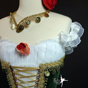 Esmeralda Professional 3 Tier Ivory & Emerald Ballet Tutu