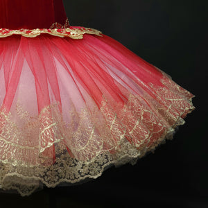 Scarlet Red & Gold Paquita Professional Tutu