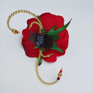 Paquita or Kitri Ballet Red Rose Hair Accessory