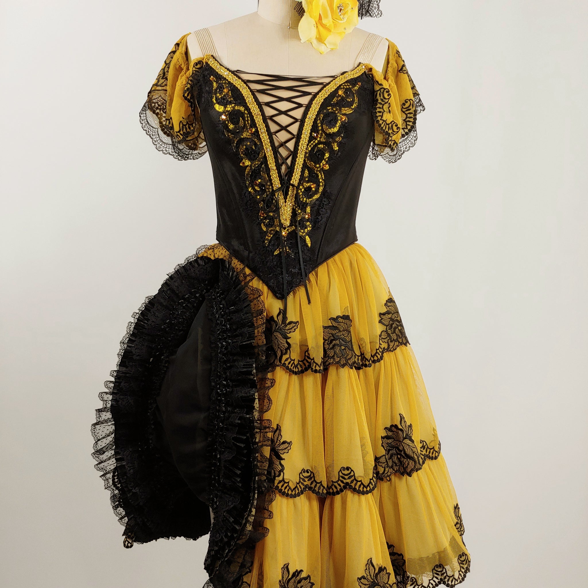 Kitri Act I Three Tiered Yellow Spanish Costume