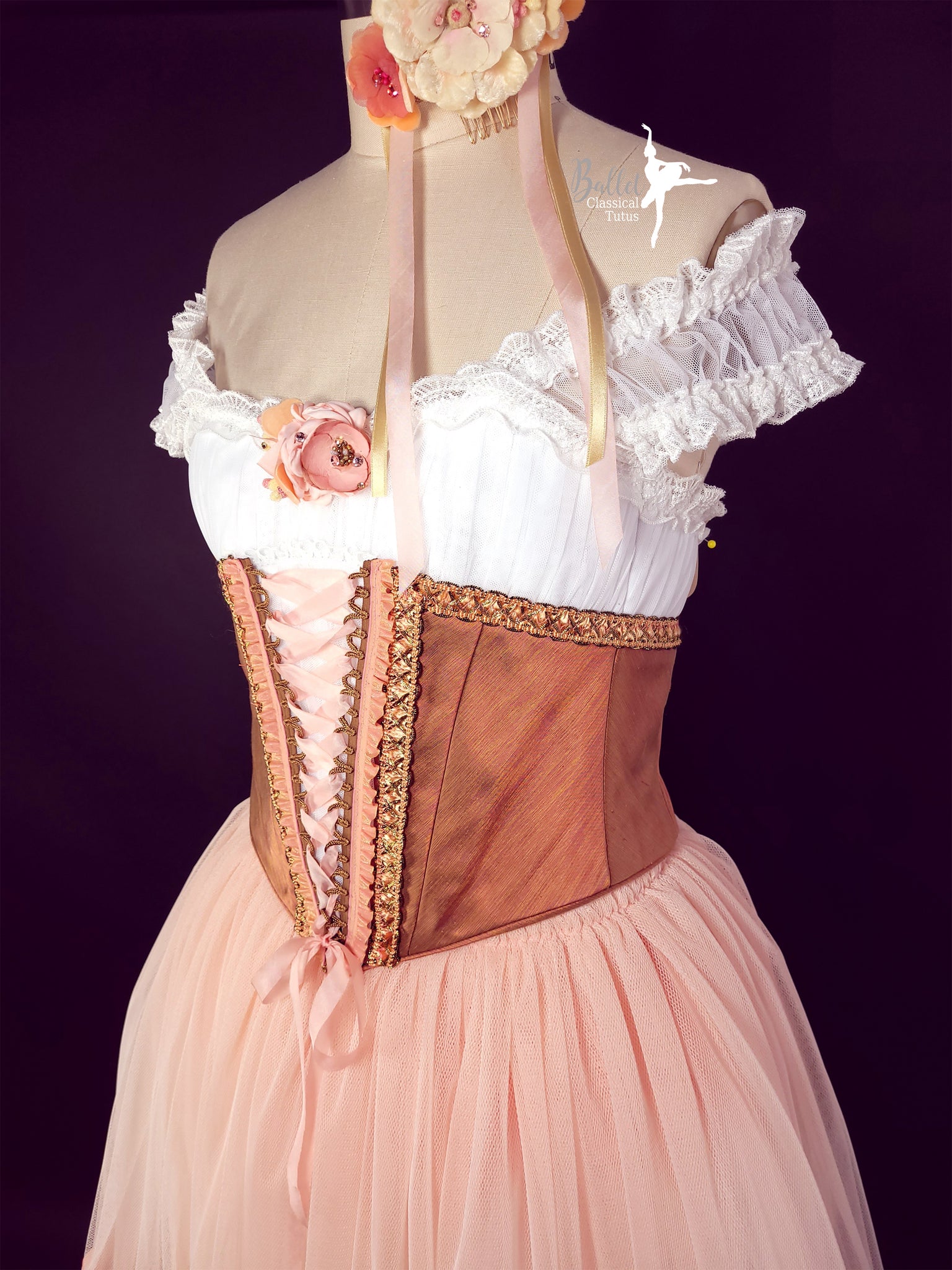 Swanhilda Coppelia Romantic Peasant in Pale Peach